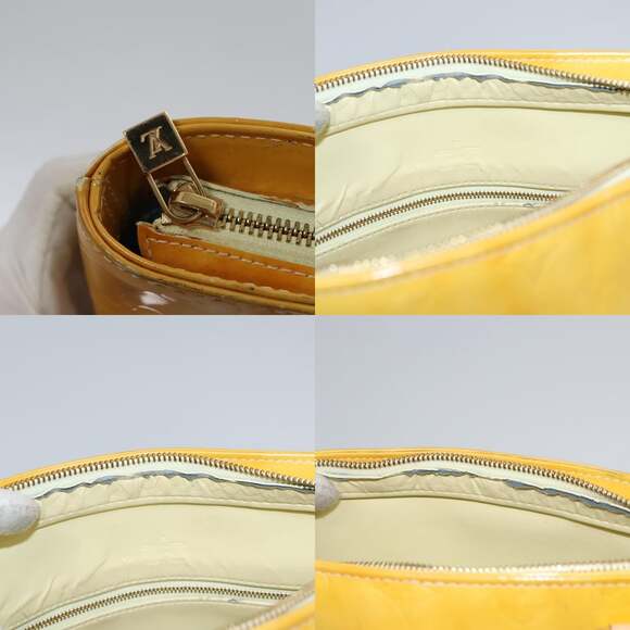 LOUIS VUITTON Monogram Vernis Houston Hand Bag Lime Yellow M91055 - Picture 11 of 13